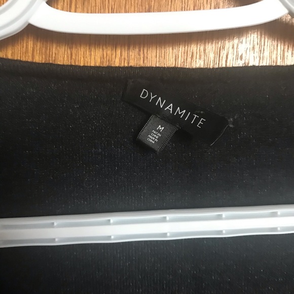 DYNAMITE black sweater with belt - Picture 2 of 2